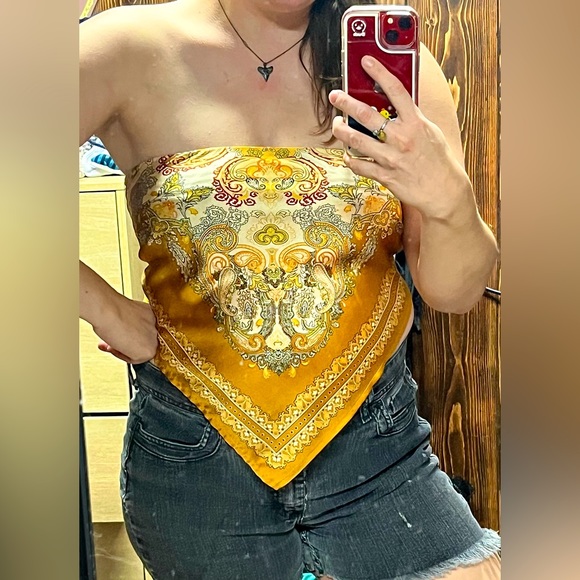 sweet generis Tops - Golden Boho Bandana tank